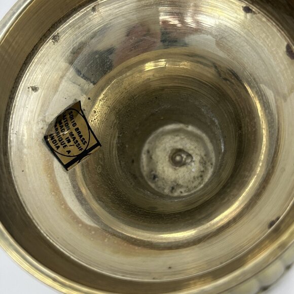 Vintage Solid Brass Vase Made In India 8 Inches Tall - Picture 4 of 7